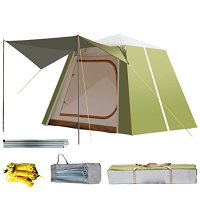 Carpa instantánea para Acampar, Carpa emergente para 3-4 Personas Carpas Familiares Impermeables y Resistentes al Viento Instalación fácil para Acampa