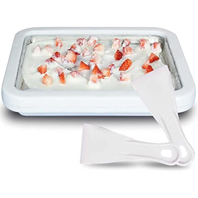 Mquina para Hacer Helados En Rollo - Mquina para Hacer Helados Instantneos - Helado Enrollado Bricolaje Parrilla Rectangular Yogurt Congelado Mquina p