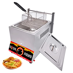 Freidora de Gas Comercial de 8 l con Cesta y Tapas, encimera de Acero Inoxidable, propano, con Tubo de Metal, freidora para Restaurante, hogar, Cocina precio