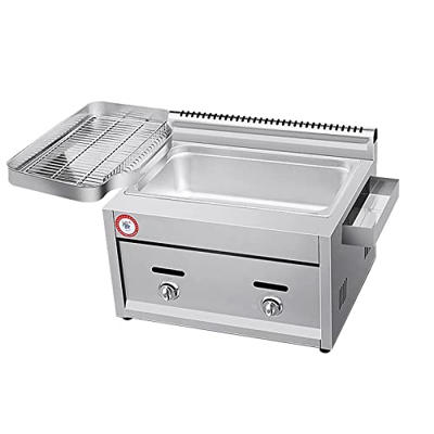 Freidora de Gas Profesional de Alta Capacidad, para Cocina de Comida Familiar en encimera de Restaurante Comercial (freidora + Lavabo de Retorno)