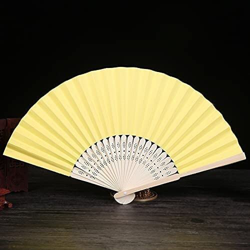 Ventilador plegable Plegable Ventiladores 50 PCS / LOT Papel en White Plegable Plegable Papel elegante Mano Fan Pintura Regalo de la fiesta de boda (C precio