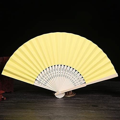 Ventilador plegable Plegable Ventiladores 50 PCS / LOT Papel en White Plegable Plegable Papel elegante Mano Fan Pintura Regalo de la fiesta de boda (C