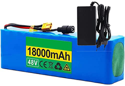 stdpcxz 18650 Batería De Bicicleta Eléctrica 13S6P, 48V 18Ah Recargable De Iones De Litio Batería, para 700W Monociclo Eléctrico De Auto Equilibrio Sc en oferta