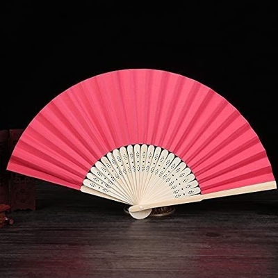 Desconocido Ventilador Plegable Plegable Ventiladores 50 PCS/Lot Patrón Danza Plegable Danza Elegante Papel Mano Fan Fan de Boda Favors (Color: Ventil