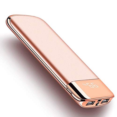 Power Bank 30000mAh 2 USB batería externa teléfono móvil móvil compatible con Smartphone Tablet y más dorado
