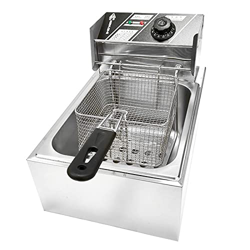 Freidora Profesional de Grasa Profunda 6.3QT/6L 2500W, freidora eléctrica de Acero Inoxidable, fácil de Limpiar, freidora de encimera de Calentamiento características