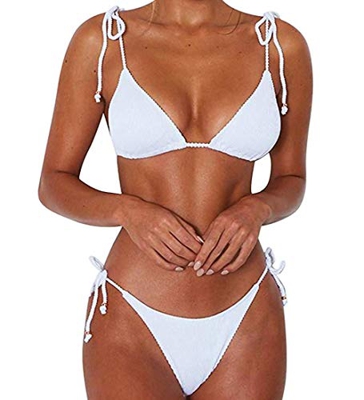 Yutdeng Traje De Baño Bikinis Mujer 2022 Verano Tirantes Push Up Llanura Colores Trajes de Baño de Dos Piezas Talla Grande Conjuntos de Bikini Mujer,B