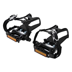 Wenyu Pedales de Bicicleta, Pedal híbrido con Jaula y cinturón, Adecuado Bicicleta estática Fitness, Bici Spinning y Todas Las Bicicletas con un Eje d precio