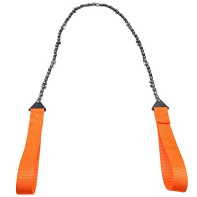 FMOPQ Sierra de Cadena de Supervivencia portátil de Mano, Motosierra de Emergencia con Bolsa para Acampar al Aire Libre, Senderismo, Sierra de Mano, H