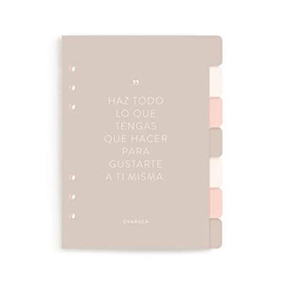 SET DE 7 SEPARADORES PARA TU AGENDA DE ANILLAS CHARUCA. A5. MANTRAS