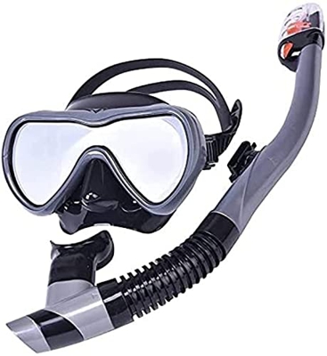 QHYXT Traje de Dos Piezas de esnórquel antivaho de Silicona de Cara Completa, máscara de Buceo, Traje de esnórquel Adecuado para Adultos.