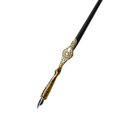 Gereiny Pluma estilográfica Antigua, Pluma de caligrafía de Metal para Artista Principiante, diseño de ilustración artística, Dibujo cómico, caligrafí