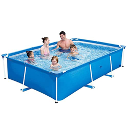 Piscina con Estructura Familiar Piscina Rectangular con Estructura Metálica Piscinas para Jardines Apto para 2-4 Personas (Color : Azul, S : 180 * 140 en oferta