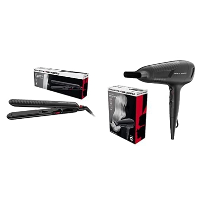 Rowenta Optiliss Ionic SF323L Plancha de pelo + Studio Dry CV581L - Secador de pelo de 2300 W