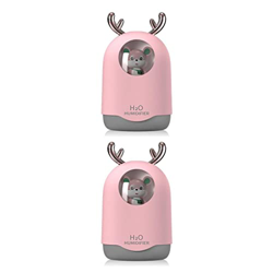 BOKIOESDE 2 Juegos de humidificador de 300ml, difusor de aire regulable para dormitorio, rociador de niebla sónica, atomizador de protección de apagad en oferta