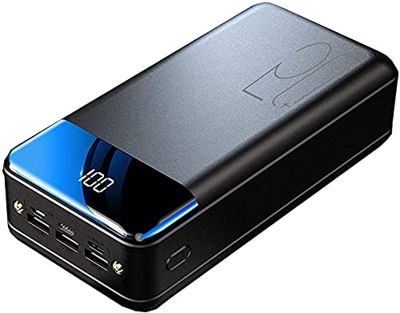 Giural Power Bank 50000mAh Qi Wireless Bateria Externa Carga Rápida Cargador Portatil USB C Power Bank Solar con Linterna LED, 4 entradas y 5 Salidas 