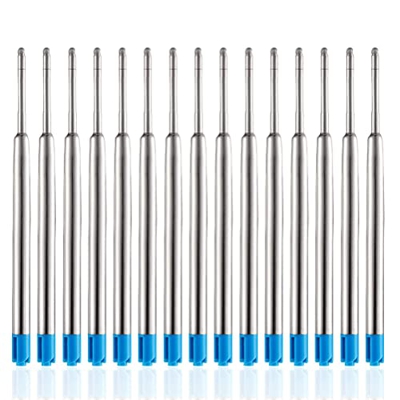 Recambios de bolígrafo reemplazables paquete de 15 recambios de bolígrafo de tinta azul para recambio de metal de bolígrafo de 1 mm