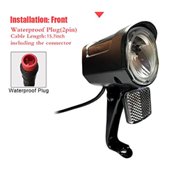 wisoolkic Faro de bicicleta eléctrica LED 180 grados soporte ajustable linterna luz herramienta de iluminación reemplazo para Ebike , Wasserdichter An en oferta