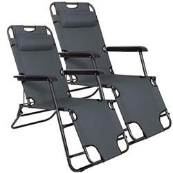 SPRINGOS Tumbona de jardín de 2 piezas, tumbona relax, apoyapiés, reposacabezas y reposabrazos, estructura de metal estrecha, plegable, para tiempo li características
