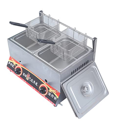 Freidora de gas comercial profesional de 10 l/20 l, encimera de acero inoxidable, propano LPG, freidora de escritorio de doble ranura, freidora de pat características