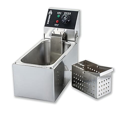 Freidora de 5L con control de temperatura de grasa Freidora de grasa profunda Contenedor de aceite extraíble Cesta de acero inoxidable Freidora de dis