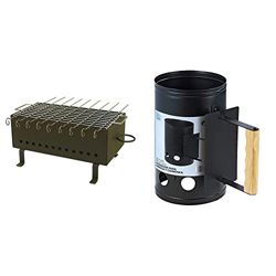 Imex El Zorro 71400 - Barbacoa para pinchitos, anafre, 38 x 20 x 22 cm + Encendedor para Barbacoa, Negro, 17x17x27 cm, 71436 precio