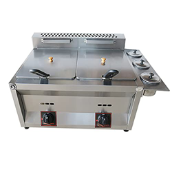 XUETAO Freidora Comercial de Gas LPG de 20 l/30 l, freidora de Patatas Fritas de Pollo para Patatas Fritas, Restaurante, Cocina casera en oferta