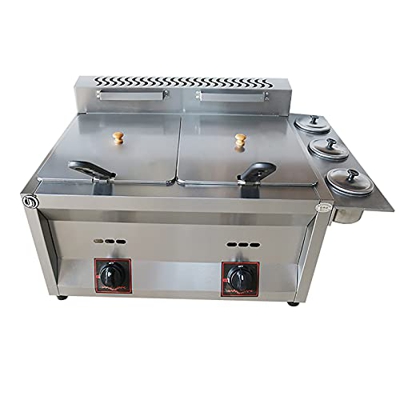 XUETAO Freidora Comercial de Gas LPG de 20 l/30 l, freidora de Patatas Fritas de Pollo para Patatas Fritas, Restaurante, Cocina casera