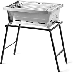 Parrilla De Carbón Para Barbacoa Plegable, Portátil Para Barbacoa De Carbón, Escritorio, Mesa, Exterior, Interior, Acero Inoxidable, Ahumador, Barbaco características