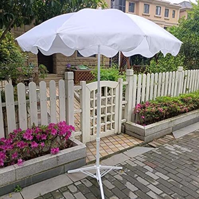 Sombrilla de jardín con Soporte Triangular y Bolsa de Agua, Blanca, sombrilla Grande de poliéster para el hogar al Aire Libre, Protector Solar Imperme