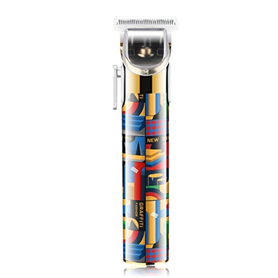 KEMEI Graffiti T Blade - Cortadora de pelo para hombres, sin huecos, recargable, USB, sin cables, ajustable, profesional de 0 mm