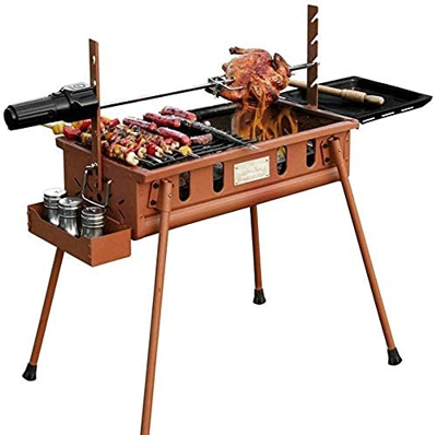Parrilla De Barbacoa Parrilla De Carbón De Doble Espesor Parrilla De Acero Inoxidable Parrilla De Jardín para El Hogar Horno De Humo para Acampar Al A