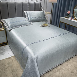 LIYINGY - Alfombrilla de seda de hielo de verano, 3 piezas, lavable, plegable, cama doble, cama individual, aire acondicionado, suave (color: A, tamañ precio