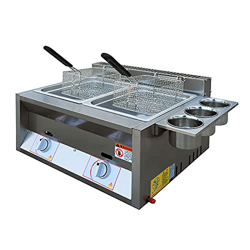 XUETAO Freidora de Gas LPG de encimera de Acero Inoxidable Comercial de 6 l/12 l, con Cesta y Tapa, freidora de Patatas Fritas de Pollo para Patatas F características