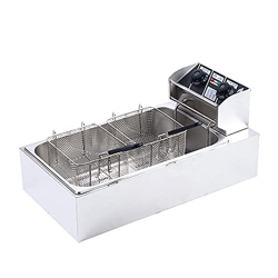 XUETAO Freidora de 12 L Freidora eléctrica Comercial con Cesta Desmontable Controles de Temperatura Ajustables con Temporizador Mango ergonómico Cool  características