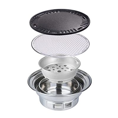 ZKFDP Parrilla de Barbacoa Parrilla de Barbacoa de Acero Inoxidable portátil Bandeja para Hornear Antiadherente Parrilla Dividida para picnics, Campin