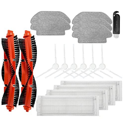 Tomshi 18 Piezas Competibles para Robot Fregona Aspiradora P Robot de Limpieza STYTJ02YM Cepillo Lateral Principal Filtro Hepa Mopa