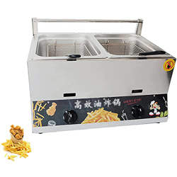 XUETAO Freidoras comerciales de Acero Inoxidable de 12 l, freidora de Gas de Acero Inoxidable Resistente con Cesta y Tapa, para Restaurante y Uso domé en oferta