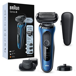 Braun Series 6 61-B4500cs - Afeitadora eléctrica para hombre con cabezal EasyClick, estación de carga, SensoFlex, Wet&Dry, recargable, inalámbrica, co en oferta