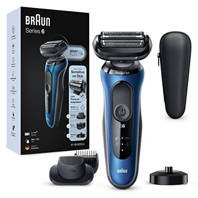 Braun Series 6 61-B4500cs - Afeitadora eléctrica para hombre con cabezal EasyClick, estación de carga, SensoFlex, Wet&Dry, recargable, inalámbrica, co