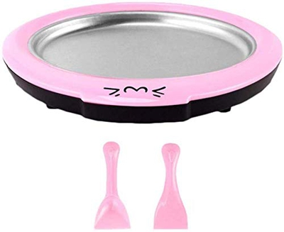 Ice Teppanyaki Plate Ice Cream Rolling Machine DIY Rolling Ice Cream Machine para preparar rollos de helado para niños-Rosa