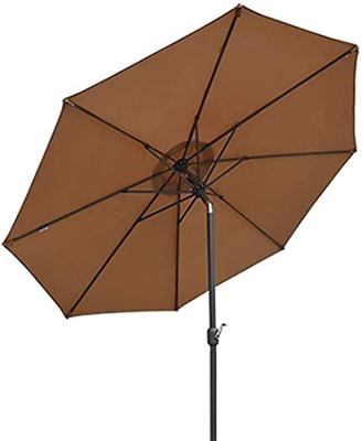 Patio Offset Umbrella Outdoor Garden Parasols 9.8ft Large Outdoor Patio Market Umbrella Beach Parasol with Push Button Tilt Crank and 8 Sturdy Ribs Wi