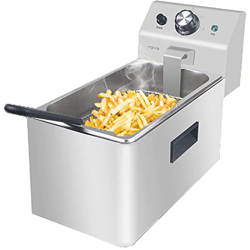 XUETAO 4L/6L Freidoras Comerciales De Acero Inoxidable, Freidora Eléctrica con Control De Temperatura, Freidora para Freír Papas Fritas, Aros De Cebol en oferta