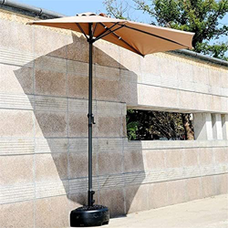 Patio Offset Umbrella Outdoor Garden Parasols 9' Outdoor Patio Half Round Umbrella Wall Umbrella Sun Shade with 5 Ribs Crank Sun Shelter for Market Ta en oferta