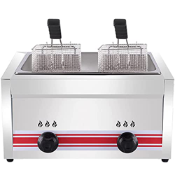 XUETAO Freidora de Gas LPG Profesional, freidora Profunda de Acero Inoxidable Freidora Comercial de Grasa Profunda con cestas y Tapas de freidora Prof características