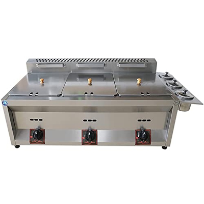 XUETAO Commercial Deep Fryer,20L/30L Large Capacity Gas Fryer, Stainless Steel LPG Fryer for Home and Commercial,Adjustable Firepower,Easy Clean