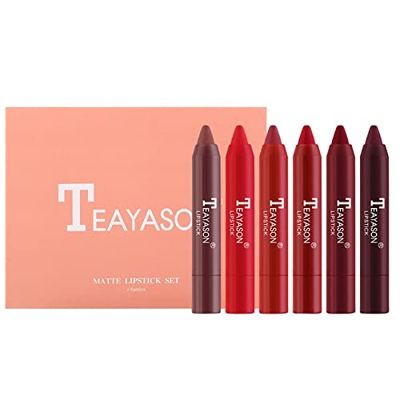 Labial Azul Maquillaje Lápiz labial Lápiz labial Lápiz labial Impermeable Lápiz labial Lápiz labial Mate Duradero 12 Colores largos de terciopelo Cray