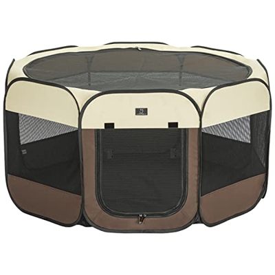 A 4 Pet Pluma de perro interior,Plegable superior extraíble caja de perro grande,Inferior impermeable ligero perro Playpen