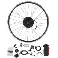 Kit de Motor de Bicicleta eléctrica, Kit de Rueda de Motor de tracción Trasera de 48V 500W Kit de conversión de Bicicleta eléctrica con Controlador 11 características
