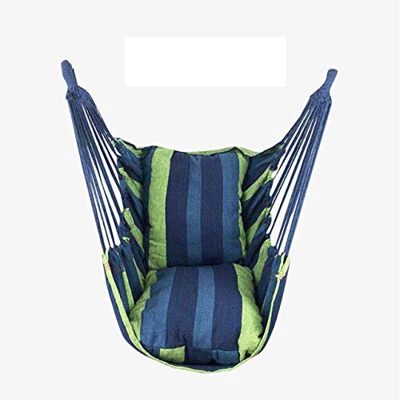 Hammock Portable Hammock Chair Hanging Rope Chair Swing Chair Seat with 2 Pillows for Garden Indoor Outdoor Fashionable Hammock Swings
